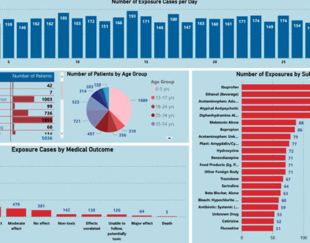 Various bar graphs and pie charts.